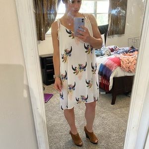 Bull skull floral dress